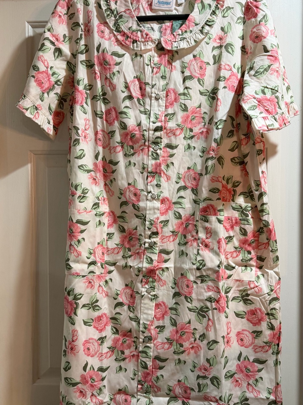 National Granny Snap Button Smock Dress Nightgown NWT
